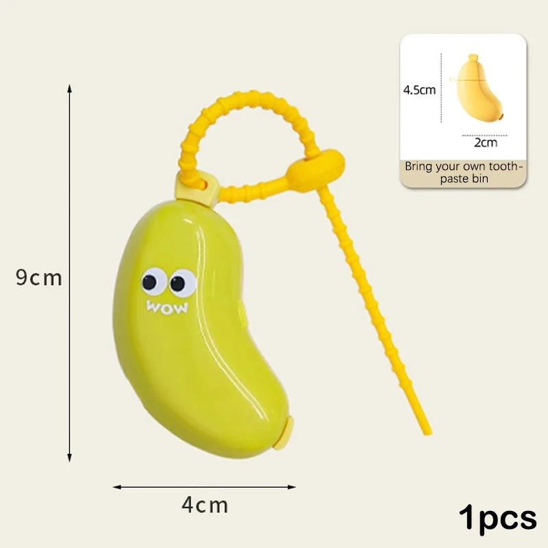 1Pcs Compartment Toothbrush Dust Clamp Banana Toothbrush Head Protective Cover with Toothpaste Portable Travel Style Storage Box