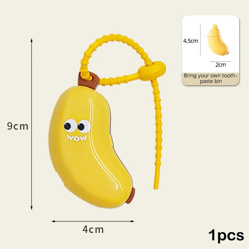 1Pcs Compartment Toothbrush Dust Clamp Banana Toothbrush Head Protective Cover with Toothpaste Portable Travel Style Storage Box